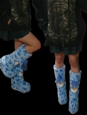DOLLS KILL X FURBY Fuzzy Platform Boots